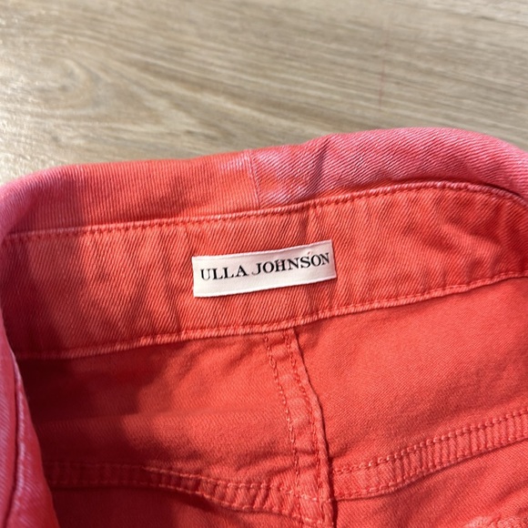 Ulla Johnson Kase Foldover Denim Shorts Coral High Waisted 5 Button 6 - Picture 7 of 8